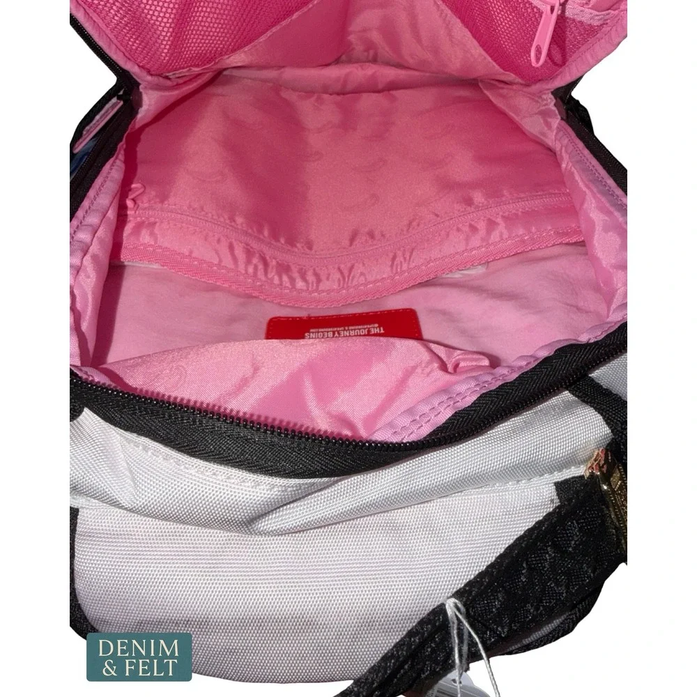 NEW Sprayground Pink Panther Heist Mural Shark Backpack Pink White Black Unisex
